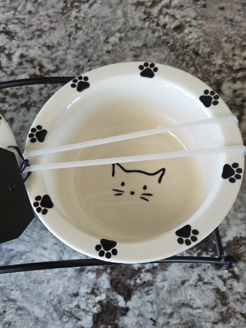 Signature Housewares Ceramic Cat Double Bowl Set